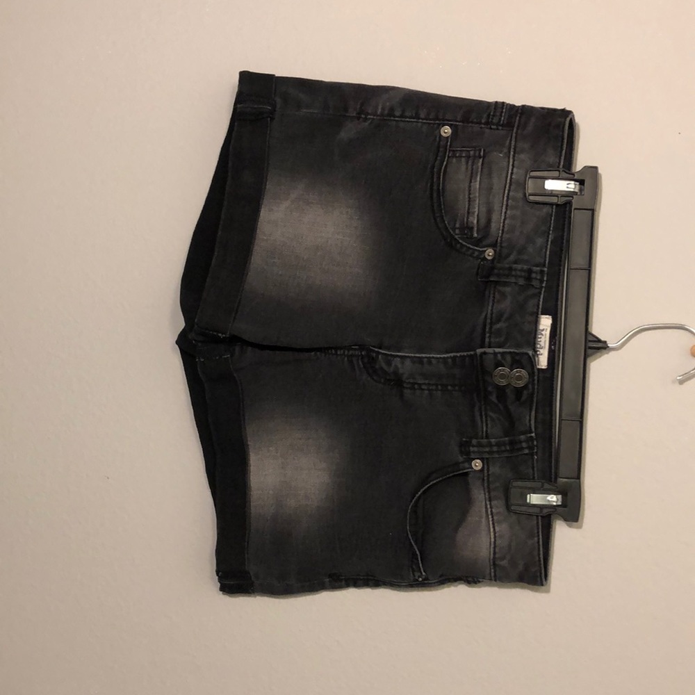 Black jean shorts
